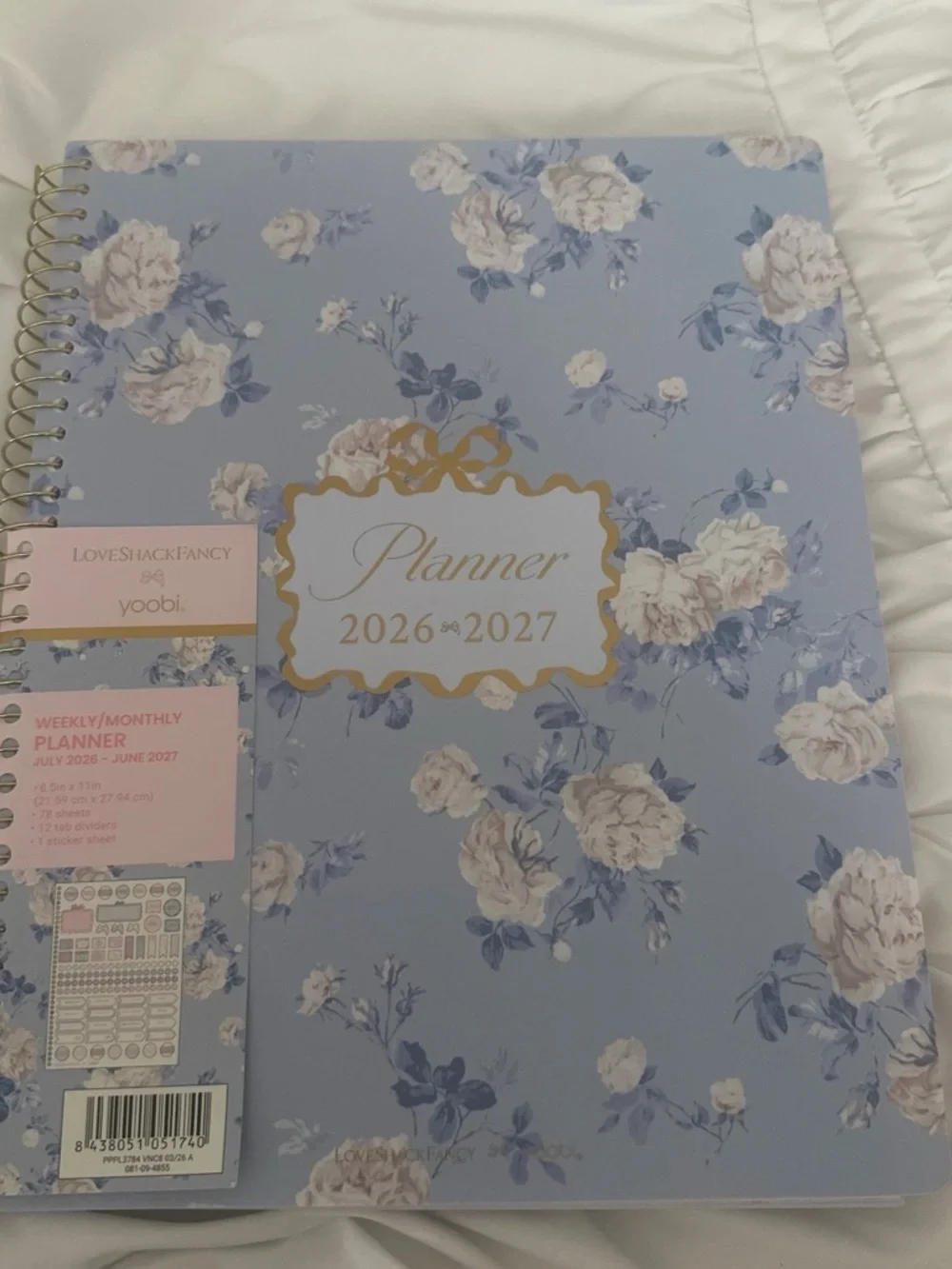 Yoobi x LoveShackFancy 2026-2027 Floral Planner - Blue